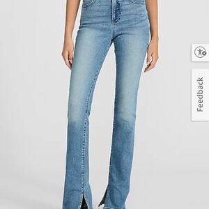 High-Rise Light Blue Split-Hem Women's Jeans